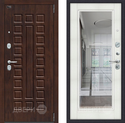 Входная металлическая Дверь Bravo Porta S-3 51/П61 с зеркалом Бьянко в Протвино