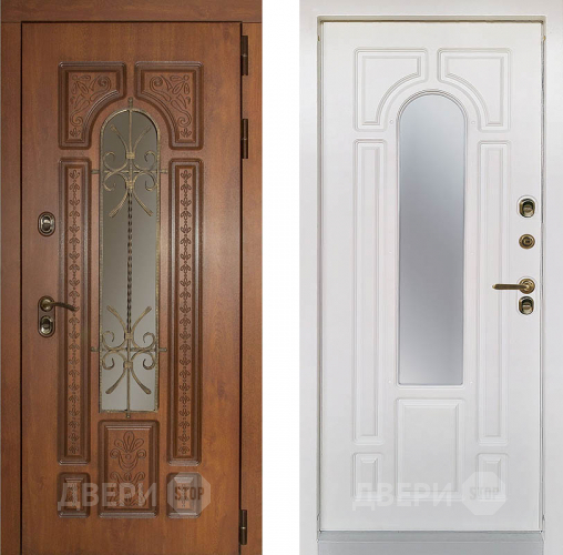 Дверь Заводская Лацио Термо Орех золотой/ Вайт (с терморазрывом) в Протвино