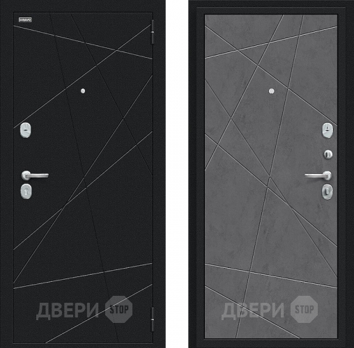 Входная металлическая Дверь Bravo Граффити-5 Букле черное/Slate Art в Протвино