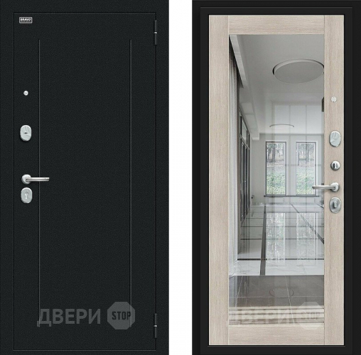 Входная металлическая Дверь Bravo Флэш Букле черное/Cappuccino Veralinga в Протвино