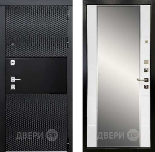 Входная металлическая Дверь Ратибор Прима 3К с зеркалом Белый матовый в Протвино