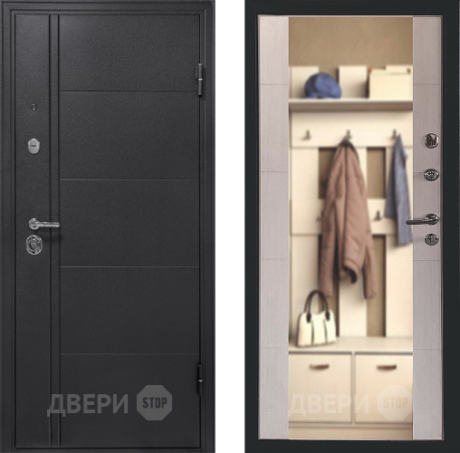 Входная металлическая Дверь Форпост Эверест Зеркало Беленый дуб в Протвино