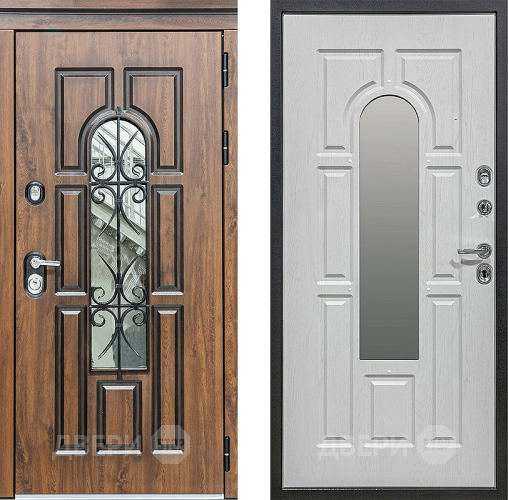 Входная металлическая Дверь Сударь МХ-32 Винорит Альберо Браш с Ковкой и окном в Протвино
