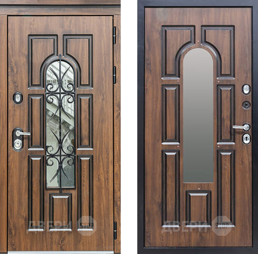 Дверь Сударь МХ-32 Винорит Темный Дуб с Ковкой и окном в Протвино