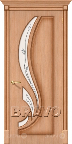 Межкомнатная дверь со стеклом Лилия (Дуб) в Протвино