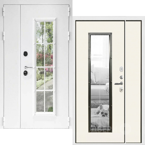 Входная металлическая Дверь Дверной Континент Тичино Двустворчатая Белая в Протвино