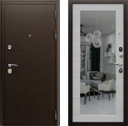 Дверь АСД Спартак с зеркалом Акация светлая