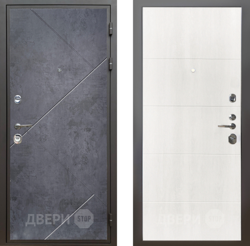 Входная металлическая Дверь Шелтер (SHELTER) Комфорт Бетон урбан индиго 7 Дуб филадельфия крем в Протвино