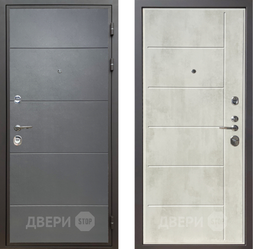 Входная металлическая Дверь Шелтер (SHELTER) Комфорт Лофт графит 11 Бетон крем в Протвино