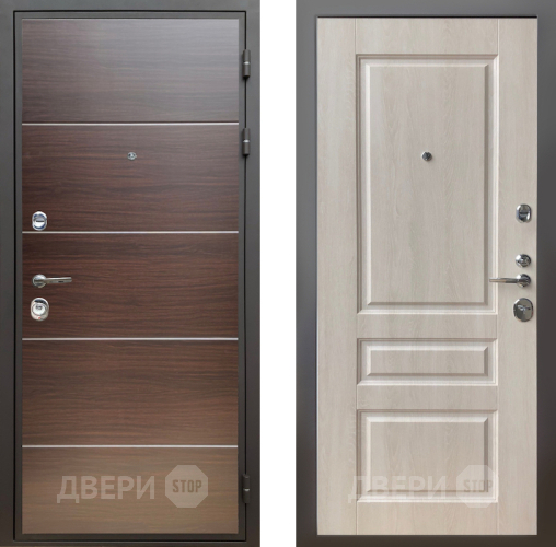 Входная металлическая Дверь Шелтер (SHELTER) Комфорт Венге структурный горизонт 3 Дуб филадельфия крем в Протвино