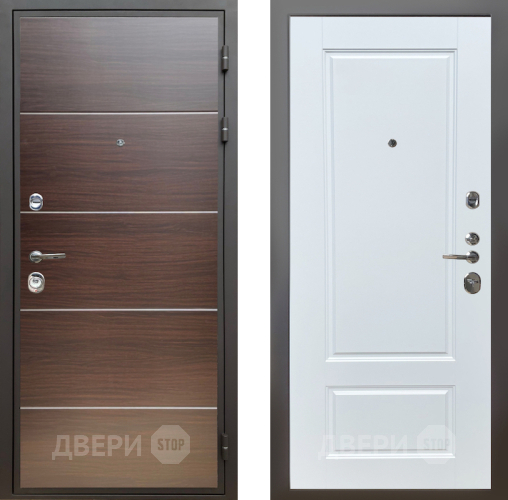 Входная металлическая Дверь Шелтер (SHELTER) Комфорт Венге структурный горизонт 4 Белый матовый в Протвино