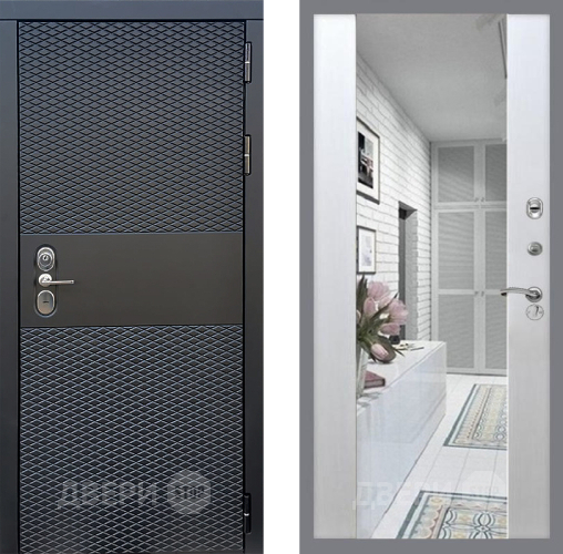 Входная металлическая Дверь Стоп БЛЭК CISA Зеркало СБ-16 Лиственница беж в Протвино