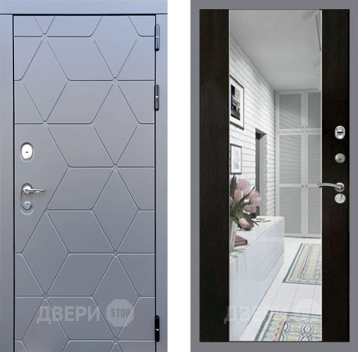 Входная металлическая Дверь Стоп КОСМО Зеркало СБ-16 Венге в Протвино