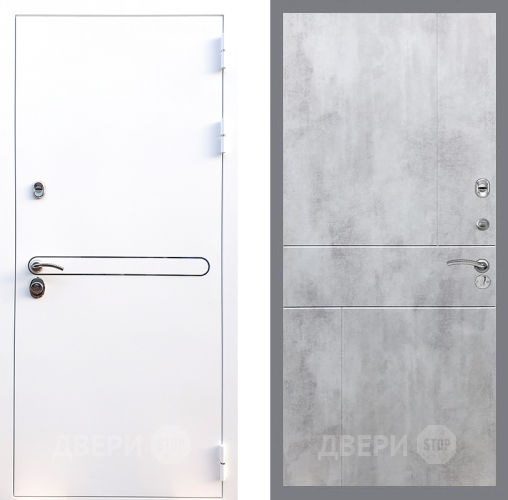 Входная металлическая Дверь Стоп Лайн Вайт ФЛ-290 Бетон светлый в Протвино