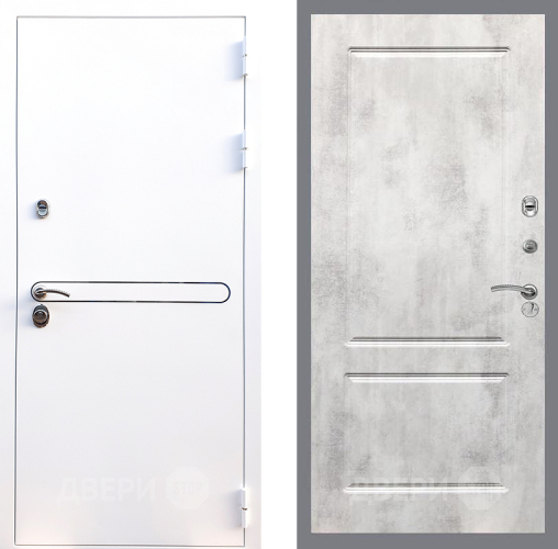 Входная металлическая Дверь Стоп Лайн Вайт ФЛ-117 Бетон светлый в Протвино