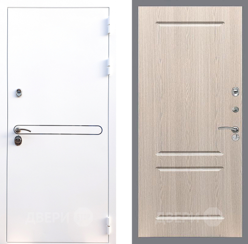 Входная металлическая Дверь Стоп Лайн Вайт ФЛ-117 Беленый дуб в Протвино