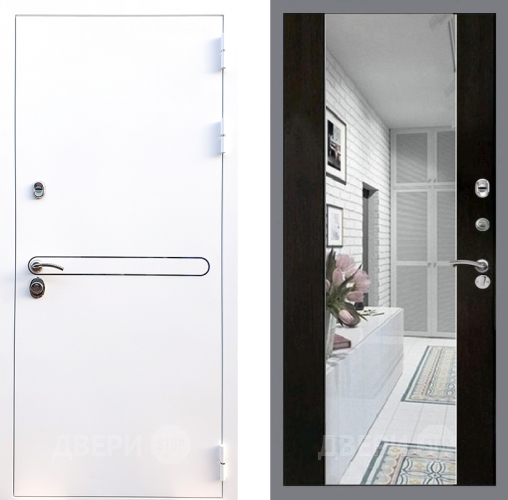 Входная металлическая Дверь Стоп Лайн Вайт Зеркало СБ-16 Венге в Протвино