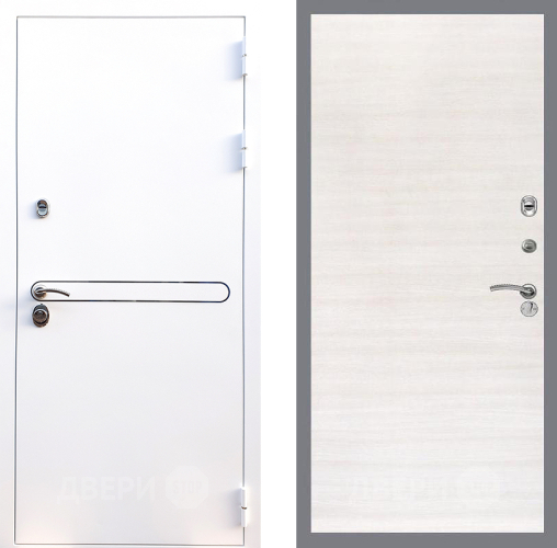 Входная металлическая Дверь Стоп Лайн Вайт Гладкая Акация светлая в Протвино