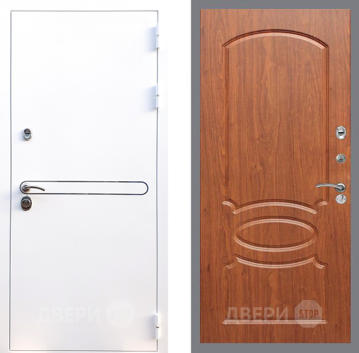 Входная металлическая Дверь Стоп Лайн Вайт ФЛ-128 Береза мореная в Протвино