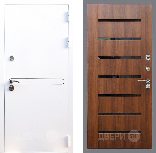 Входная металлическая Дверь Стоп Лайн Вайт СБ-14 Орех бренди в Протвино