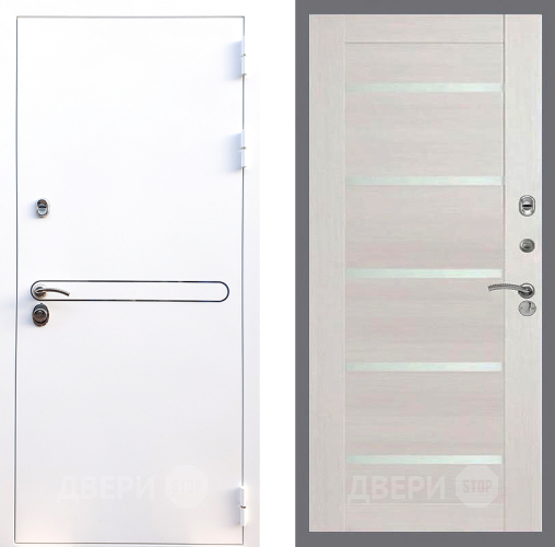 Входная металлическая Дверь Стоп Лайн Вайт СБ-14 Лиственница беж в Протвино