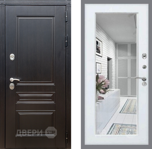 Дверь Стоп МЕГАПОЛИС Зеркало Белый ясень в Протвино