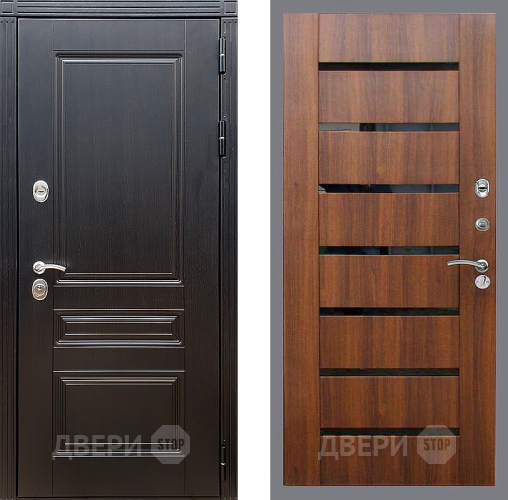 Входная металлическая Дверь Стоп МЕГАПОЛИС СБ-14 Орех бренди в Протвино