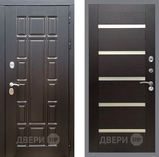 Входная металлическая Дверь Стоп НЬЮ ЙОРК СБ-14 венге поперечный в Протвино
