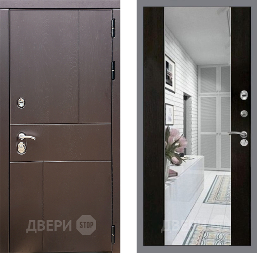 Входная металлическая Дверь Стоп УРБАН Зеркало СБ-16 Венге в Протвино