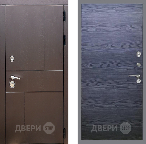 Входная металлическая Дверь Стоп УРБАН Гладкая Дуб тангенальный черный в Протвино