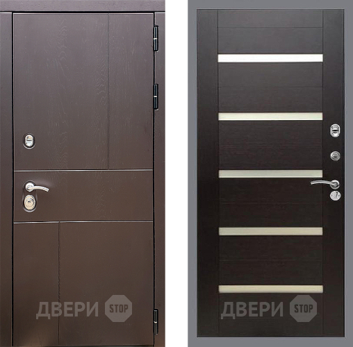 Входная металлическая Дверь Стоп УРБАН СБ-14 венге поперечный в Протвино