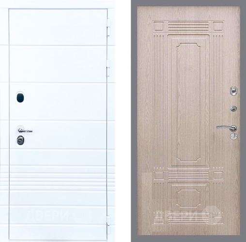 Входная металлическая Дверь Стоп ТРЕНДО ФЛ-2 Беленый дуб в Протвино