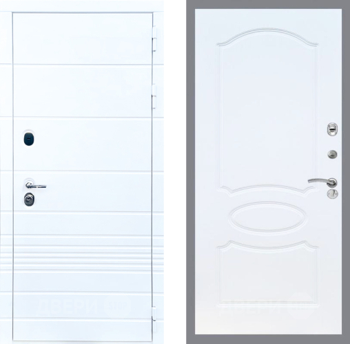 Входная металлическая Дверь Стоп ТРЕНДО ФЛ-128 Белый ясень в Протвино