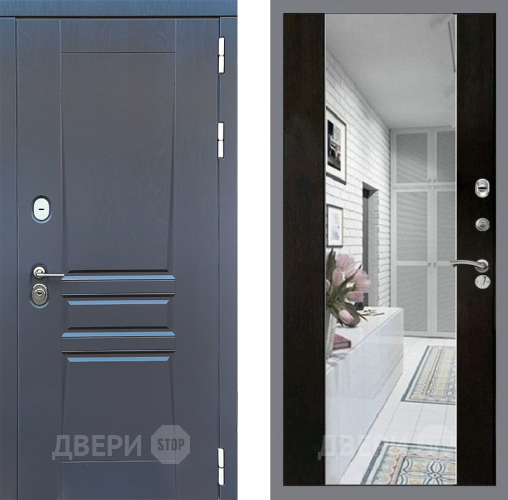 Входная металлическая Дверь Стоп ПЛАТИНУМ Зеркало СБ-16 Венге в Протвино