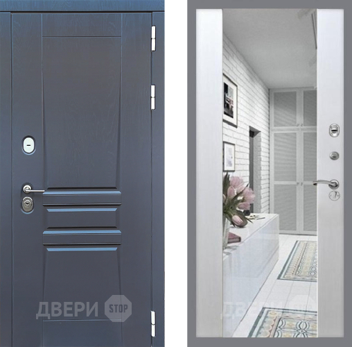 Входная металлическая Дверь Стоп ПЛАТИНУМ Зеркало СБ-16 Лиственница беж в Протвино