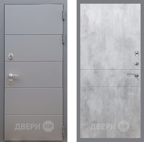 Входная металлическая Дверь Стоп АРТ ГРАФИТ ФЛ-290 Бетон светлый в Протвино
