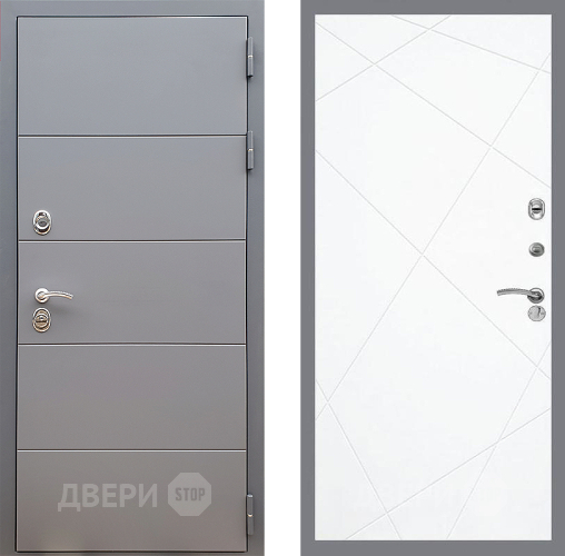 Входная металлическая Дверь Стоп АРТ ГРАФИТ ФЛ-291 Силк Сноу в Протвино