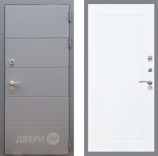 Входная металлическая Дверь Стоп АРТ ГРАФИТ ФЛ-119 Силк Сноу в Протвино