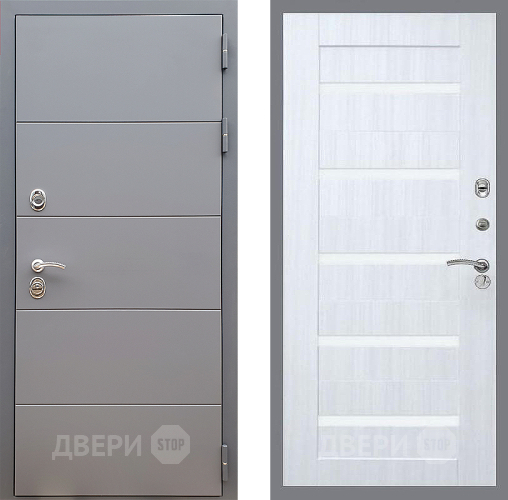 Входная металлическая Дверь Стоп АРТ ГРАФИТ СБ-14 Сандал белый в Протвино