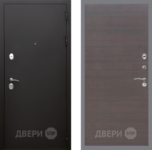 Входная металлическая Дверь Стоп КЛАССИК Шагрень Гладкая венге поперечный в Протвино