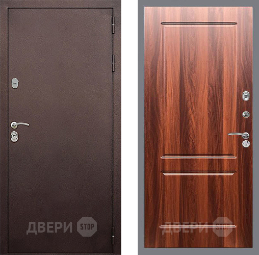 Входная металлическая Дверь Стоп КЛАССИК Медь ФЛ-117 Итальянский орех в Протвино
