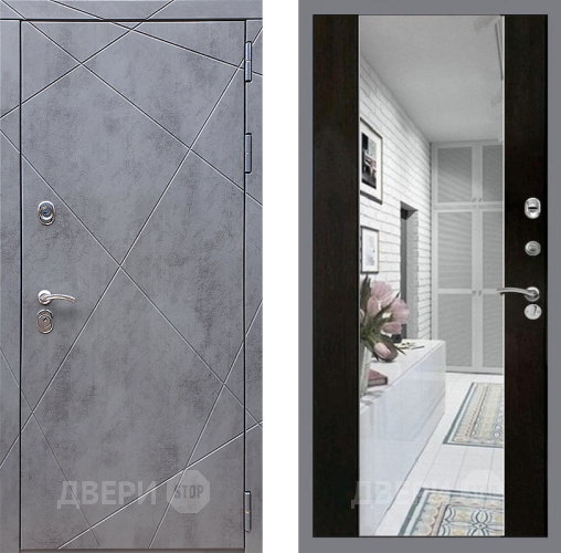 Входная металлическая Дверь Стоп Лучи Зеркало СБ-16 Венге в Протвино