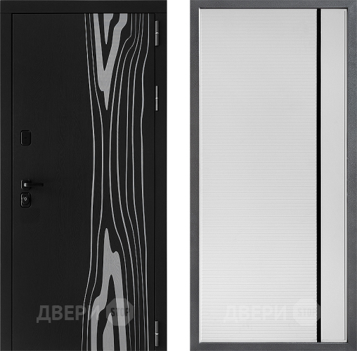 Входная металлическая Дверь Дверной континент ДК-12 ФЛ-757 Черное Стекло Софт милк в Протвино