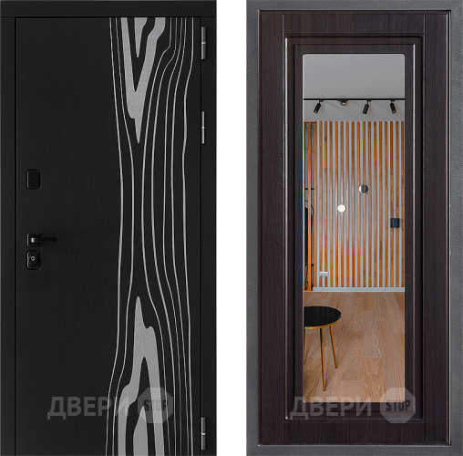 Входная металлическая Дверь Дверной континент ДК-12 ФЛЗ Зеркало Венге в Протвино