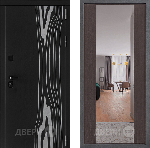 Входная металлическая Дверь Дверной континент ДК-12 ФЛЗ-1 Зеркало Венге в Протвино