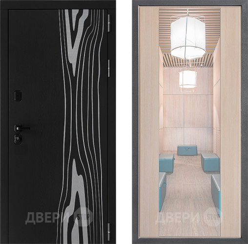 Входная металлическая Дверь Дверной континент ДК-12 ФЛЗ-1 Зеркало Капучино в Протвино