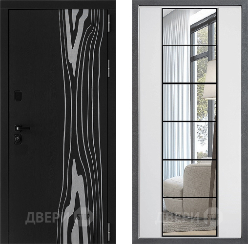 Входная металлическая Дверь Дверной континент ДК-12 ФЛЗ-2 Зеркало Белый софт в Протвино