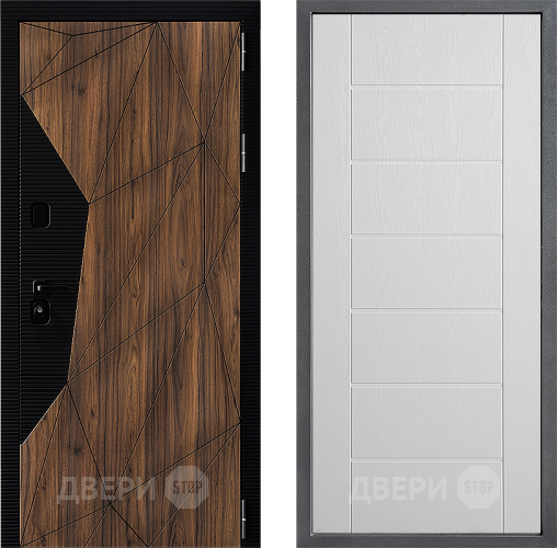 Входная металлическая Дверь Дверной континент ДК-11 ФЛ-Лайн Белое дерево в Протвино