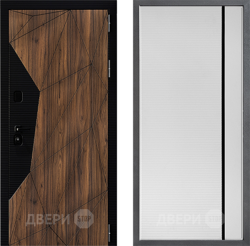 Входная металлическая Дверь Дверной континент ДК-11 ФЛ-757 Черное Стекло Софт милк в Протвино