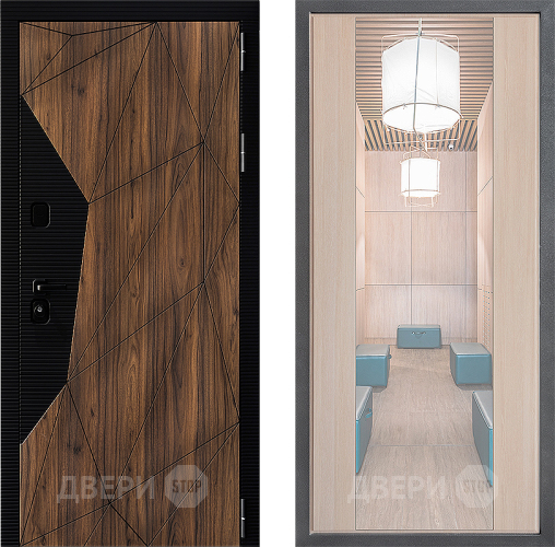 Входная металлическая Дверь Дверной континент ДК-11 ФЛЗ-1 Зеркало Капучино в Протвино